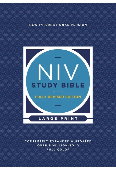 Hardcover NIV Study Bible large print book cover, fully revised edition