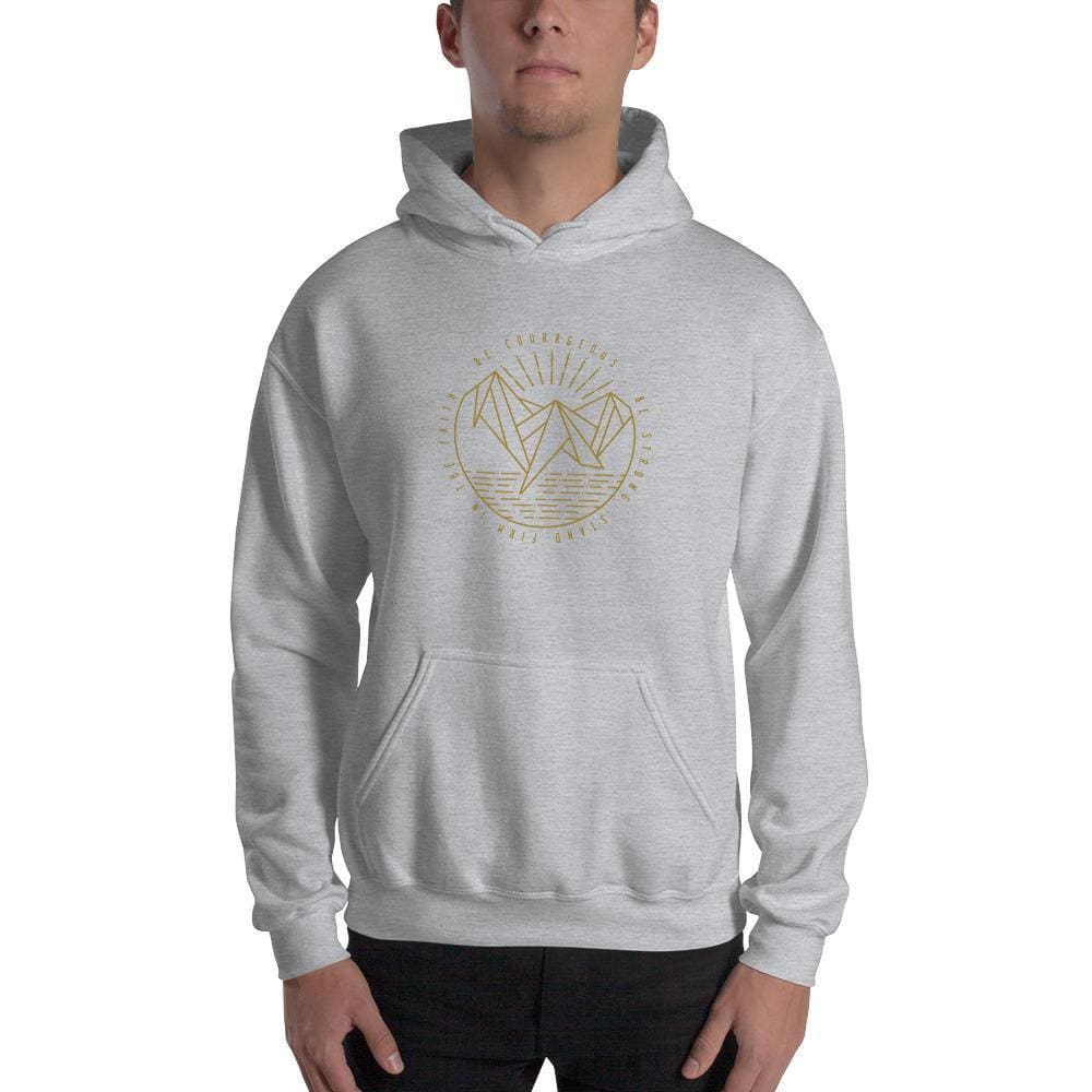 Sport gray pullover hoodie sweatshirt with front graphic and kangaroo pocket