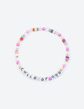 Child of God letter beaded bracelet with pink hearts and smiley charm