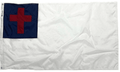 Outdoor nylon flag with blue corner and red Christian cross
