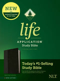 Leatherlike study Bible, black cover with red-letter print