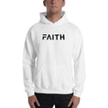 Men's pullover hoodie sweatshirt, white, 'FAITH' front graphic