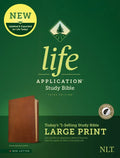 Large print Life Application Study Bible, genuine leather cover, red letter