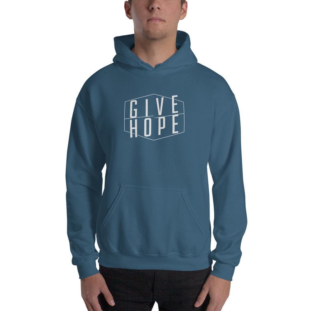 Teal Give Hope hoodie sweatshirt with front pouch pocket and hood