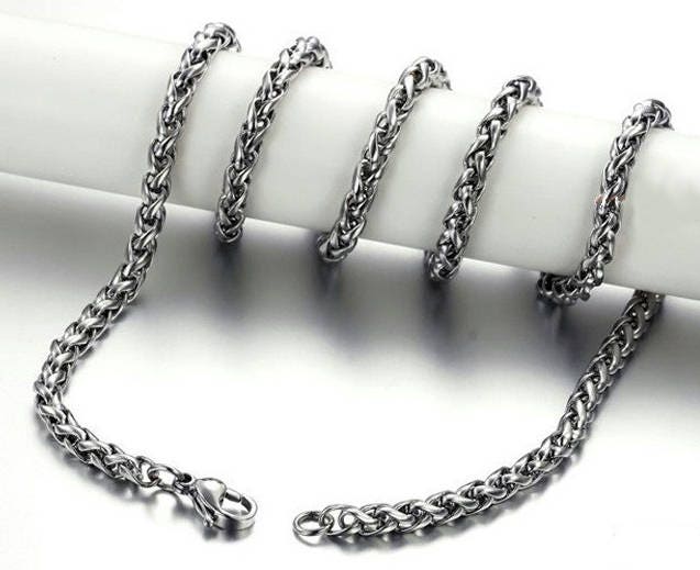 Silver-toned curb chain necklace with round links and lobster clasp