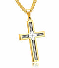 Gold-tone crucifix cross pendant necklace with chain