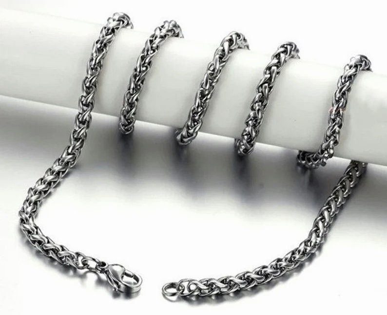 Sterling silver link chain necklace without the pendant visible