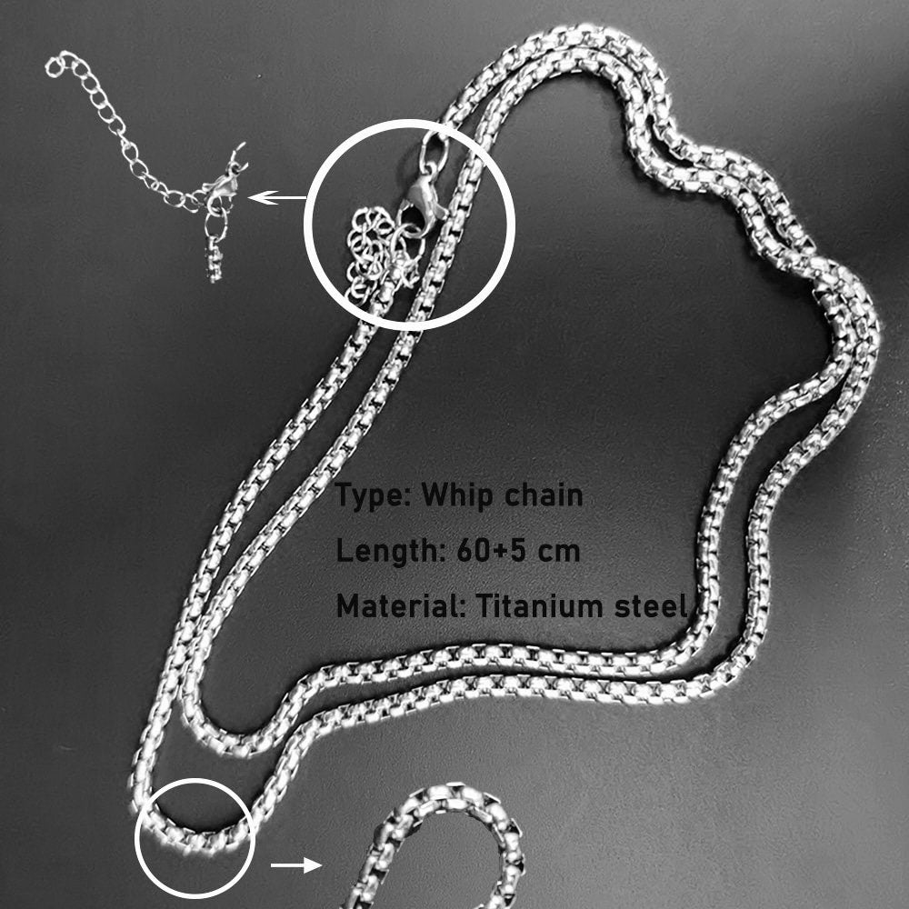 Whip-chain necklace with clasp and linked cross pendant