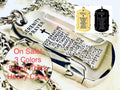 Silver serenity prayer dog tag necklace pendant with cross and engraved scripture