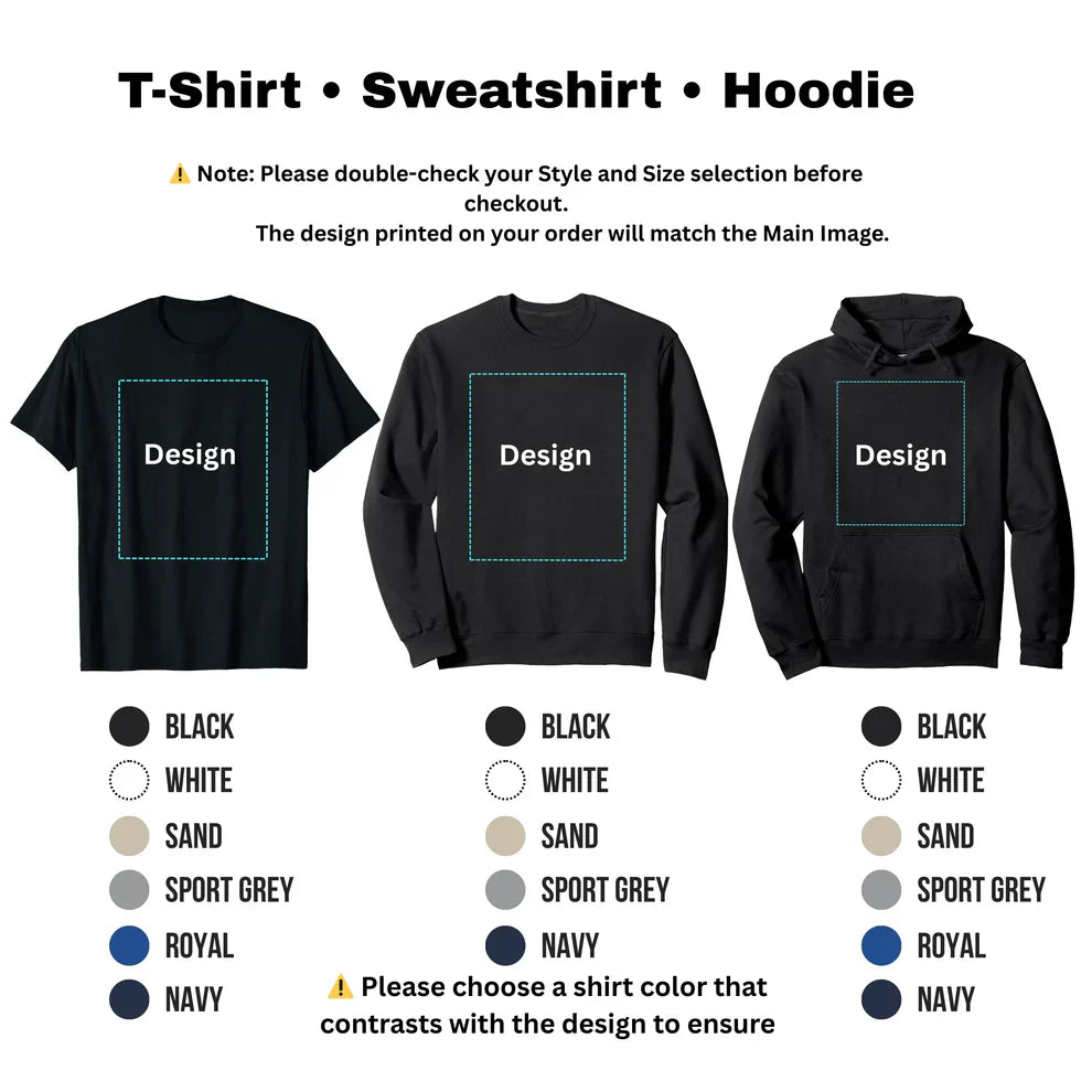 Unisex hoodie color options: black, white, sand, sport grey, royal, navy