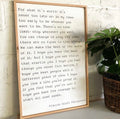 Framed wall decor with handwritten-style quote text and inspirational wording