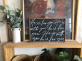 Modern wood Christian wall sign with cursive quote 'He is for you'