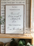 Framed Christian wall art with handwritten quote: “You’re not strong enough to withstand the storm.”