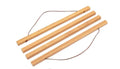 Framed wood wall hanging sign with hanging cord, light wood slats