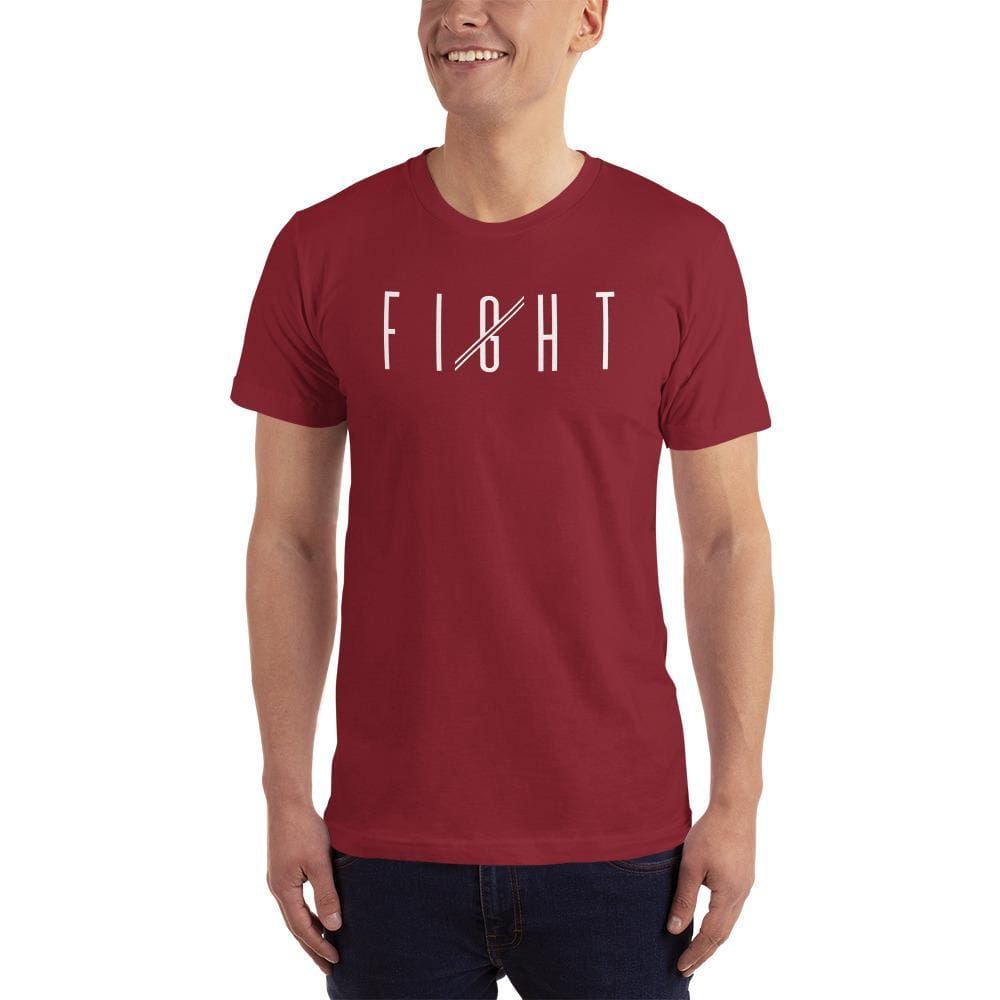 Men's Fight T-shirt in red with white Fight graphic print