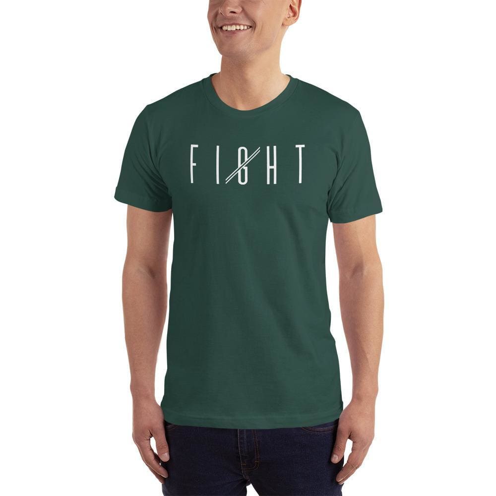 Men's Fight T-shirt in green with white Fight graphic print