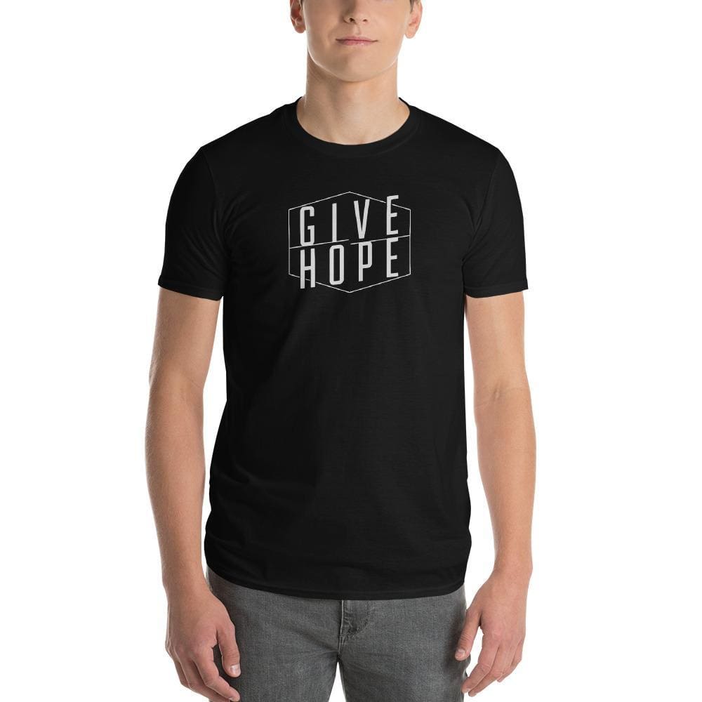 Give Hope graphic T-shirt, black, crew neck short sleeve