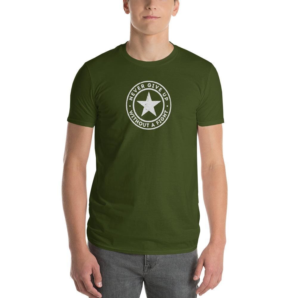 Men's city green graphic T-shirt with round chest logo
