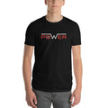 Power logo T-shirt, black crew neck short sleeve