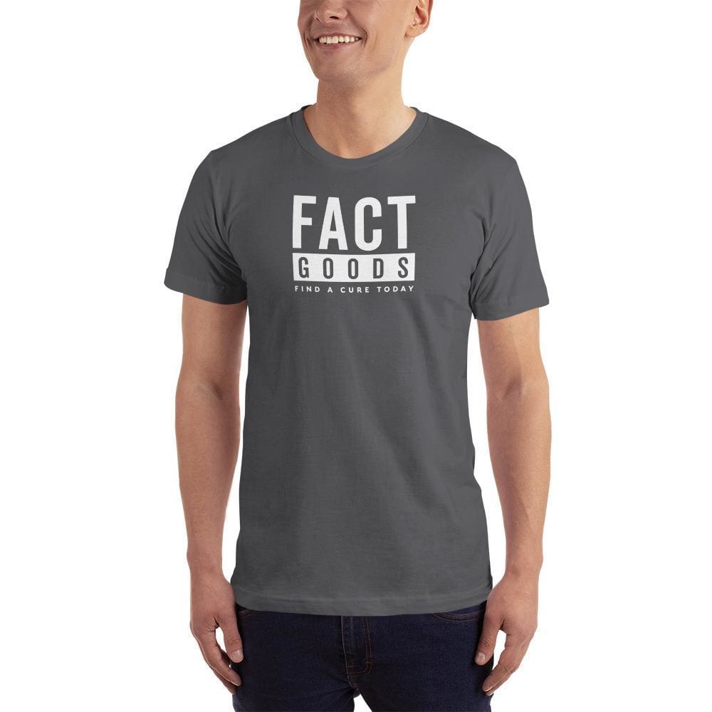 Men's T-shirt, dark gray with square logo chest print