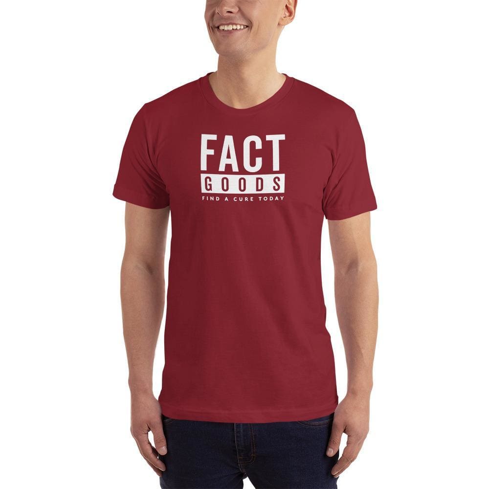 Men's T-shirt, cranberry red with square logo chest print
