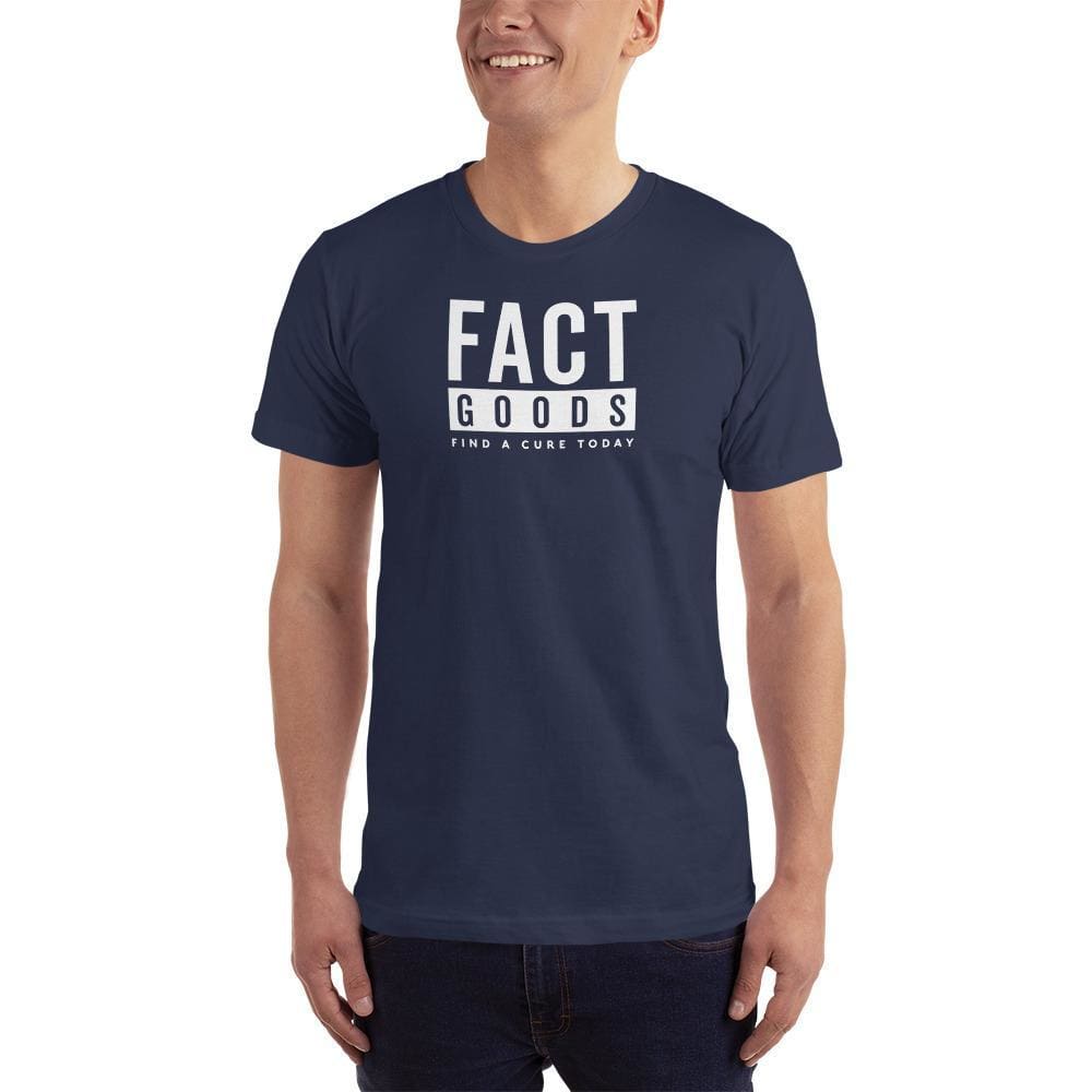 Men's T-shirt, navy with square logo chest print