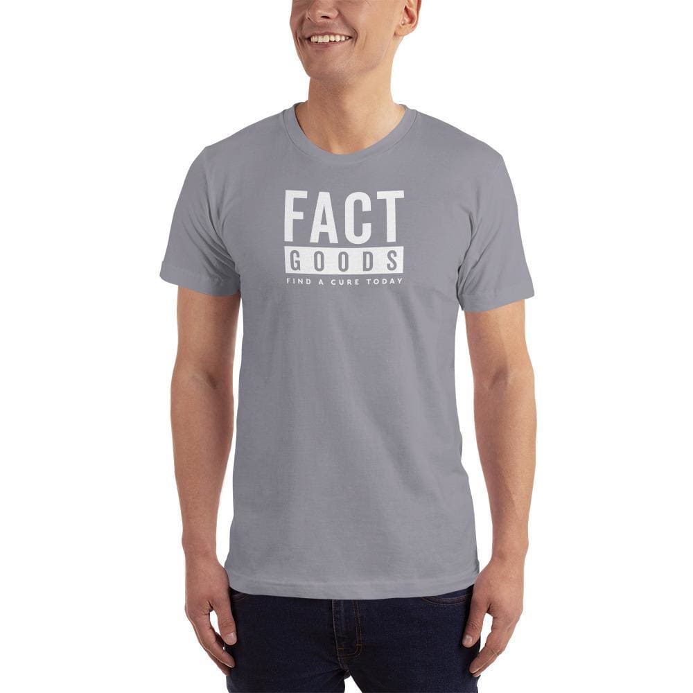 Men's T-shirt, light gray with square logo chest print