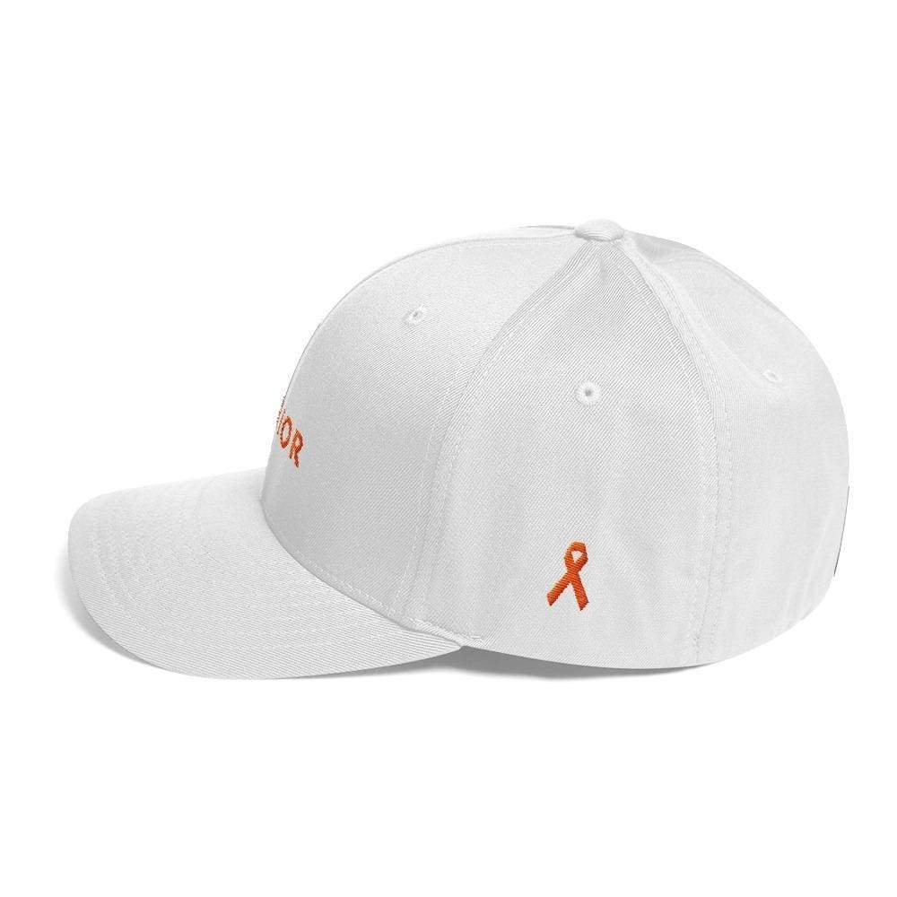 MS awareness hat in light grey with orange ribbon logo on side