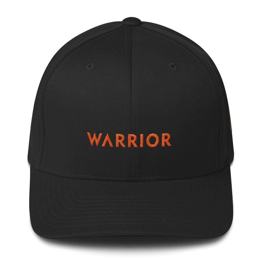 Dark navy cap with orange "WARRIOR" text on the front panel