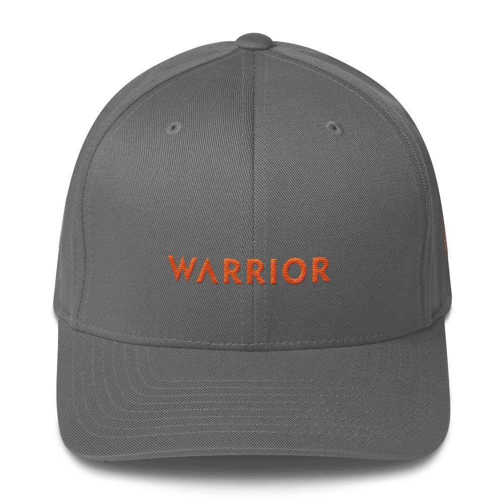 Grey cap with orange "WARRIOR" text on the front panel