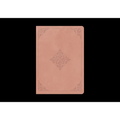 Blush rose faux leather study Bible with fleur-de-lis corner pattern
