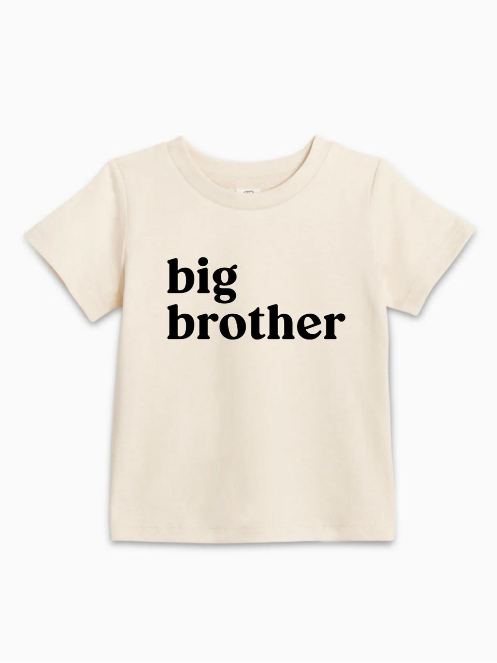 Kids organic cotton T-shirt, natural beige, "big brother" front print