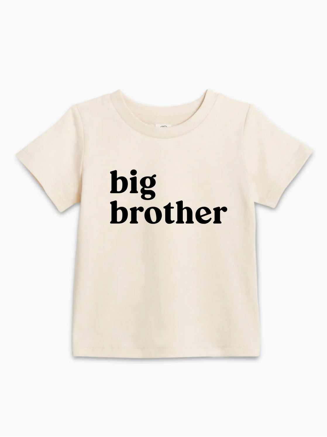 Kids organic cotton T-shirt, natural beige, "big brother" front print