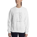 White sweatshirt with centered PRAY graphic in square outline