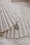Sterling silver necklace with round pendant and fine chain