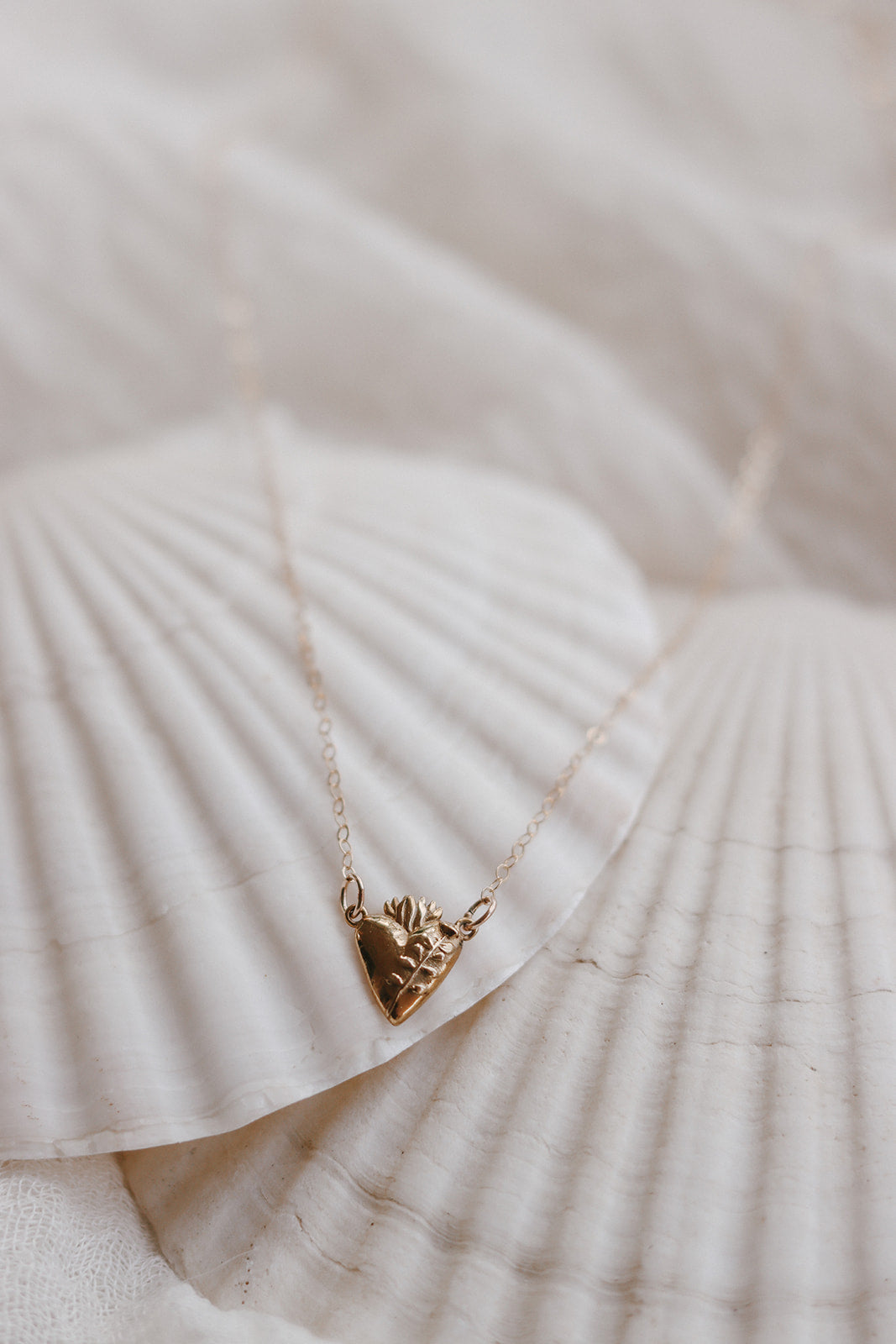 St. Joseph heart pendant necklace, gold-tone chain with heart charm