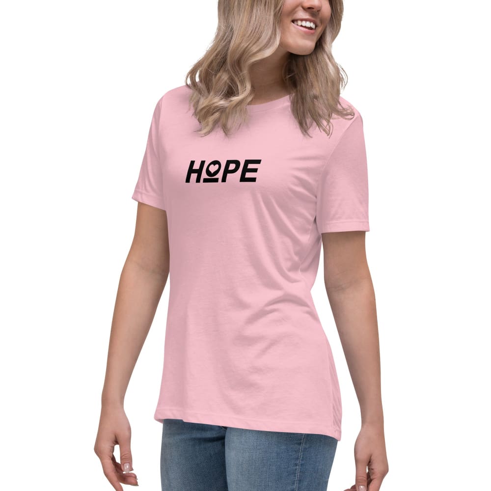 Women's charity pink Hope heart t-shirt, crew neck short sleeves