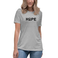 Women's Hope heart graphic t-shirt in heather gray, crew neck short sleeves