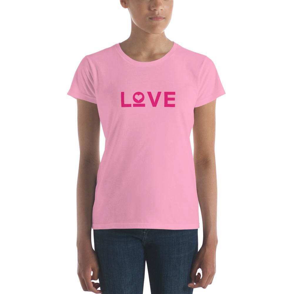 Women's Love graphic T-shirt in pink with pink 'Love' print