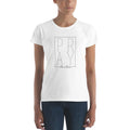 White women’s Christian graphic t-shirt with PRAY and For a Cure print