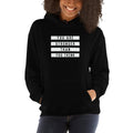 Black hoodie with hood, front pocket, and You Are Stronger Than You Think slogan print.